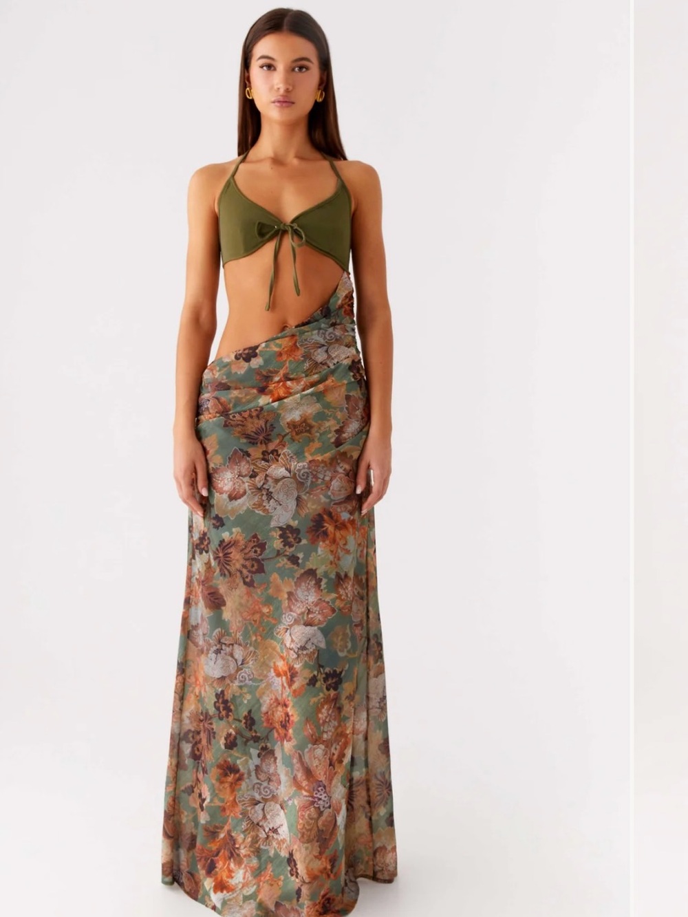 PEPPER MAYO FLORAL OVERGROWN MAXI DRESS WOMENS US SIZE 12 - NEW WITH TAGS